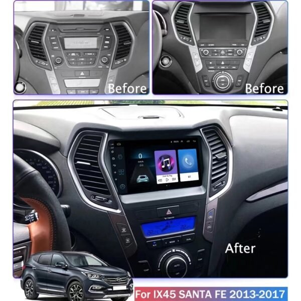 Car Frame Fascia Adapter Android Radio Dash Fitting Panel Kit For Hyundai Santa Fe Santafe Ix45 (XD-009) - Image 2