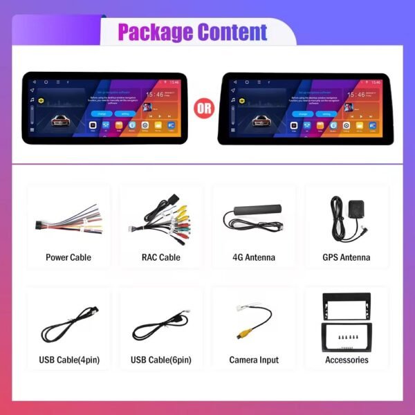 12.3 inch Android Car Stereo Screen Car Radio Android Player DVD Video Multimedia System Digital Signal Receiver GPS Navigation Head Unit (ZJ-006) - Image 2