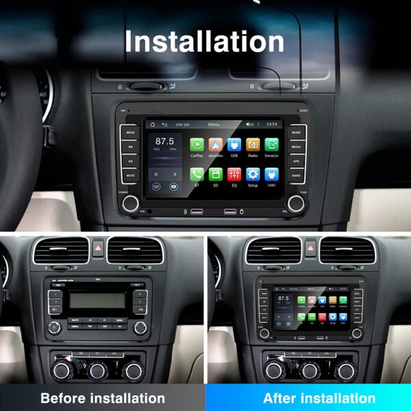Double Din 7 Inch Android Car Stereo Head Unit Digital Signal Receiver Car Radio Carplay Android Player GPS Navigation Head Unit For Volkswagen, Skoda, Seat (7DZ-001) - Image 8