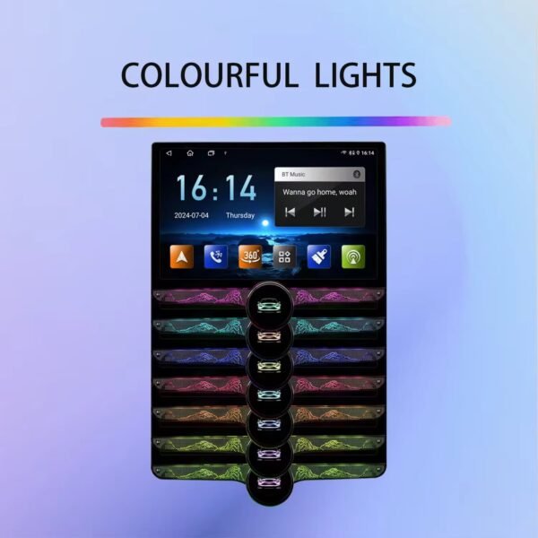 11.5 inch knob android car stereo head unit Carplay multimedia navigation system touch screen coloured light car radio android player(ZJ-002) - Image 7