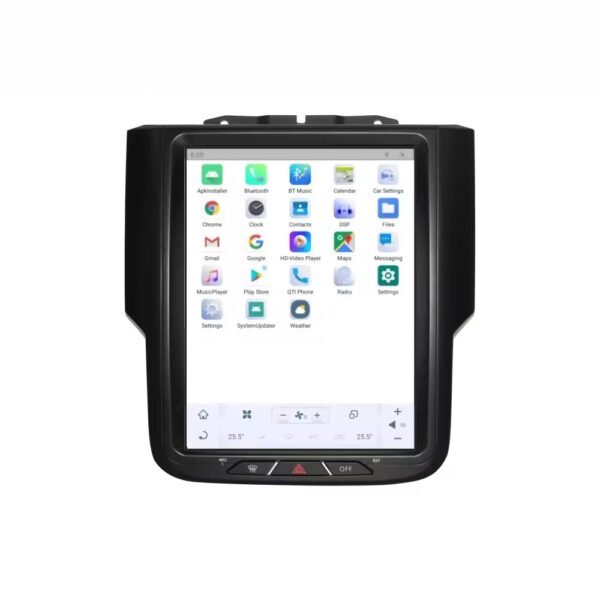 10.5 Inch Tesla Style Vertical Screen Touch Screen Android Car Stereo Android Player Car Radio Carplay Multimedia System Digital Signal Receiver GPS Navigation Head Unit For Dodge Ram 2013-2018 (SPZJ-021) - Image 2