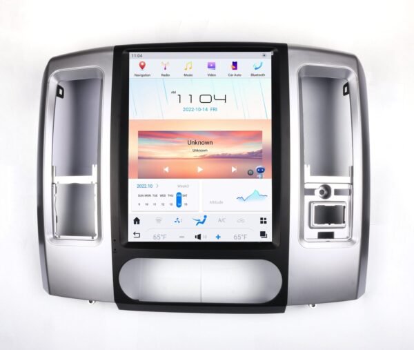 12.1 Inch Tesla Style Vertical Touch Screen Android Car Stereo Android Player Car Radio Carplay Multimedia System Digital Signal Receiver GPS Navigation Head Unit for Dodge Ram 2008-2011 (SPZJ-020)
