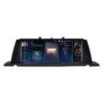 In-car touchscreen infotainment system displaying apps (Navi, Music, Bluetooth, Video) on a wide dashboard screen.
