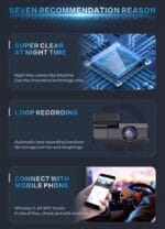 Dash cam HD Car DVR 2K Driving Recorder Recording Camera TFT Screen Front and Rear Dashboard Video Recorder Black Box (DVR-01) - Image 10