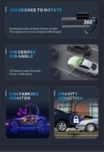 Dash cam HD Car DVR 2K Driving Recorder Recording Camera TFT Screen Front and Rear Dashboard Video Recorder Black Box (DVR-01) - Image 9