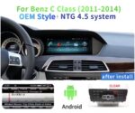 8.8" Android Car Stereo with CarPlay for 2010-2014 Mercedes C-Class W204 S204 (BC-104) - Image 4
