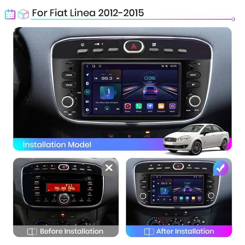 6.2″ Android Car Stereo with CarPlay for Fiat Grande Punto / Punto Evo / Linea 2005–2018【FYT-1008】 - Image 5