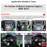 10.4" Tesla Screen for Subaru Outback Legacy Liberty 2009-2014 CarPlay 【SBL-1001】 - Image 4