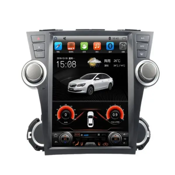 12.1" Vertical Android Radio Toyota Highlander 09-14 CarPlay 4G GPS 【FT-1050】